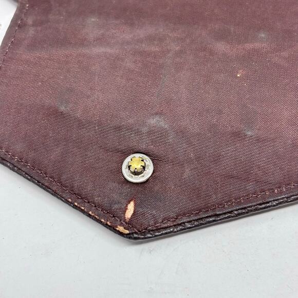 40s-50s Art Deco Brown Pebbled Leather Clutch with Bakelite Snap Closure - Picture 6 of 12